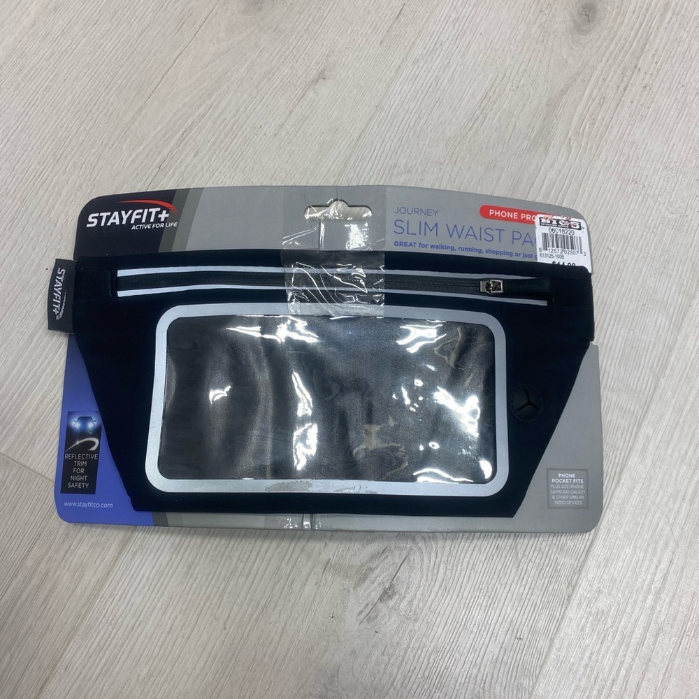 Reflective Slim Waist Pack - Black